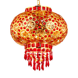 低价直销喜庆旋转福字水晶灯笼大门过道玄关阳台中式灯饰灯具包邮