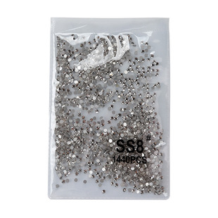 美甲水钻指甲饰品 捷克奥钻diy店用水晶钻石A钻 银白色平底钻整包