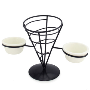 酒吧创意造型餐具铁艺薯条架 咖啡厅小吃架鸡米花架零吃架点心架