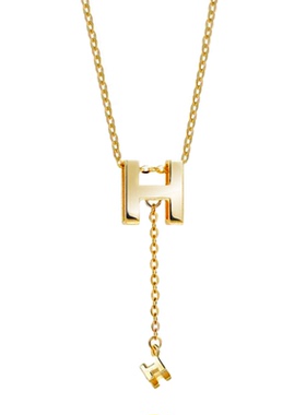 字母流苏项链女S925送女友吊坠