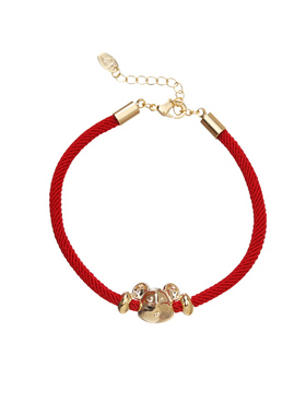 鼠年纯银网红生肖小众编织手链