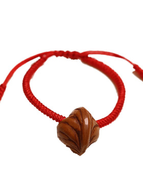 婴儿红绳金刚结野生龙纹桃核手链