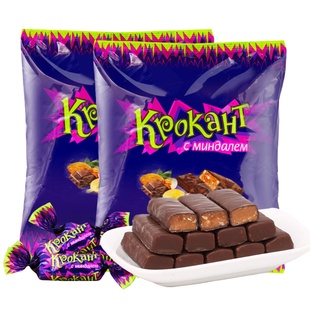 俄罗斯紫皮糖kdv原装进口混合糖果夹心巧克力喜糖圣诞休闲零食品