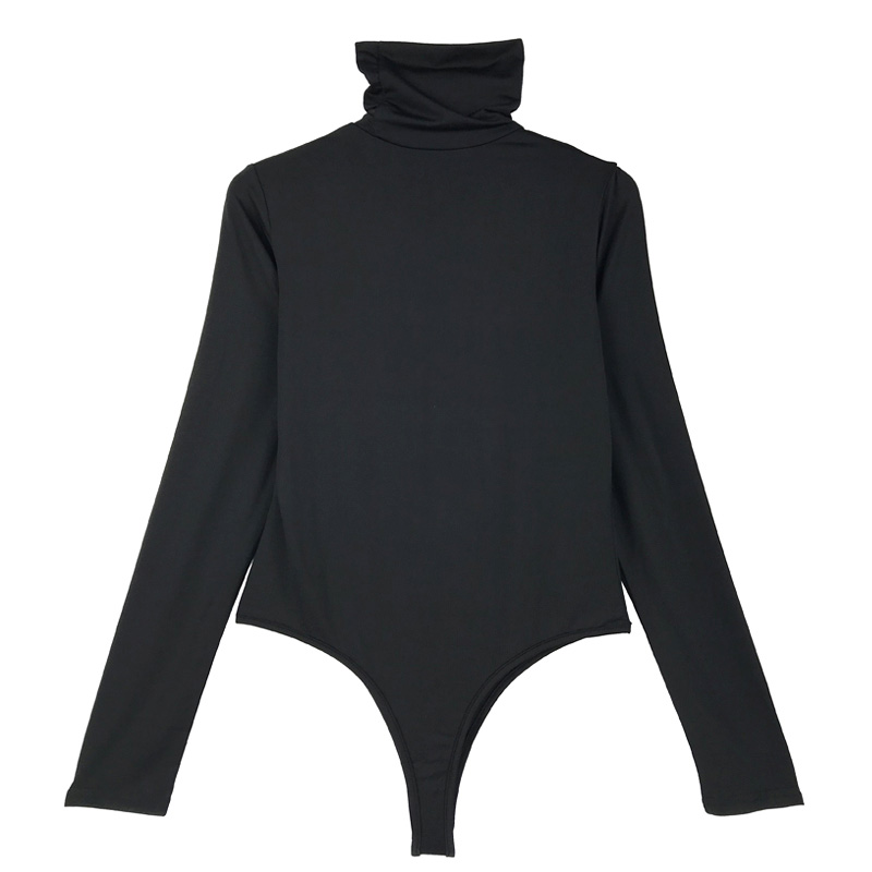 欧美基础款高领纯色长袖紧身打底连体上衣Bodysuit Jumpsuit 2021