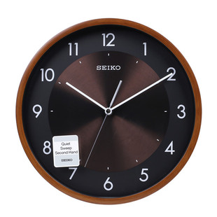 日本精工挂钟SEIKO静音扫秒12寸简约现代圆形客厅卧室壁钟QXA615
