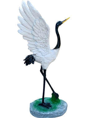 别墅假山仿真仙鹤庭院美陈工艺品