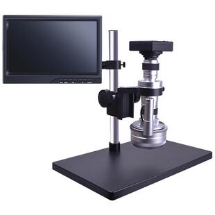 致旗ZQ-615高清工业显微镜电子CCD光学相机手机维修带光源显示屏135倍测量家用高倍专业体视90生物目镜10000