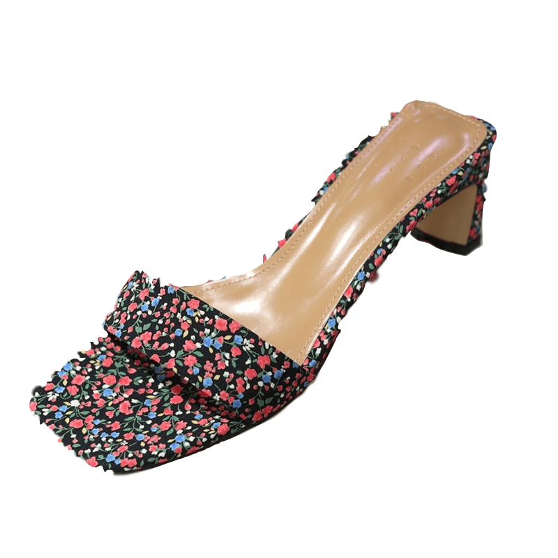 韩里韩气 麻杏色露趾凉靴子鞋 Korean-style apricot beige open-toe boots main image 1