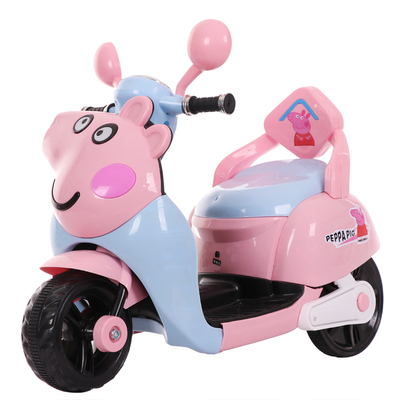 小猪新款男女小孩双驱动摩托车