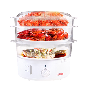 艾格丽9升电蒸锅多功能大容量家用三层椭圆形电蒸笼蒸鱼正品包邮