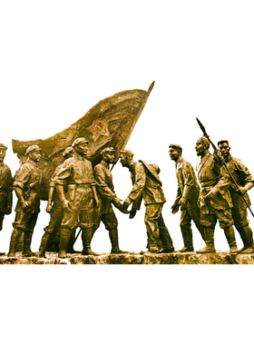 玻璃钢军人长征主题定制园林仿铜