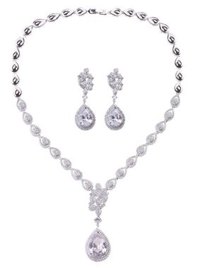 新娘项链耳环结婚两件套礼服配饰