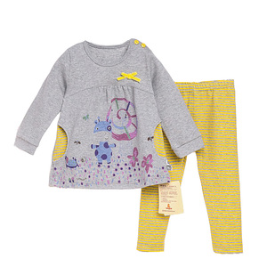 童泰春秋装碎花休闲外套女童卫衣纯棉女孩子衣服婴儿外出服套装