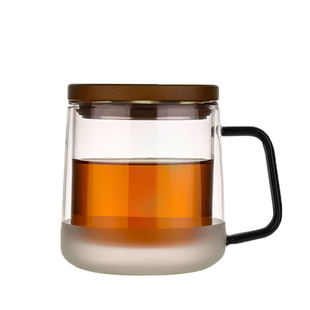 英国ORTOR马克杯带盖双层玻璃手柄杯办公室茶杯情侣杯子伴手礼物