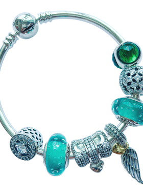 香港正生官网时尚个性风绿色银饰