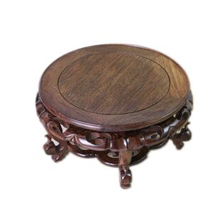 红木鸡翅木实木瓷器花瓶盆景摆件鱼缸酒坛聚宝盆底座托落地高花架