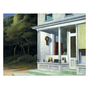 爱德华霍普画北欧美式复古装饰画厅玄关挂画艺术画小众民宿挂画