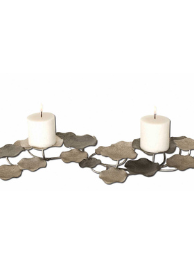 现 纽约下城公园进口应地生花大型香槟银金属睡莲烛台可悬挂摆放