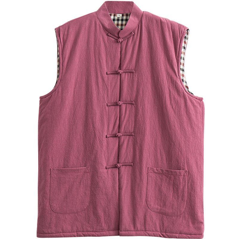 马甲男背心秋冬马夹唐装居士服