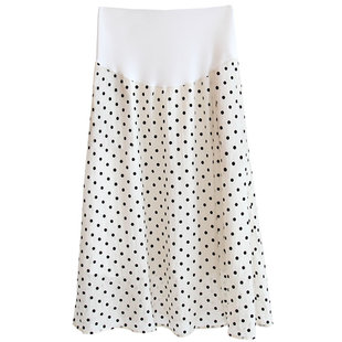 孕妇装波点半身裙夏天外出时尚款2026新款网红款中长款托腹裙子