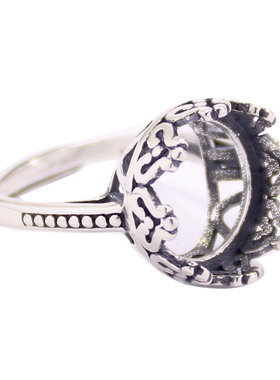 diy复古镶嵌蜜蜡珍珠戒指空托