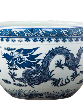 景德镇陶瓷金鱼水仙槟榔荷花盆