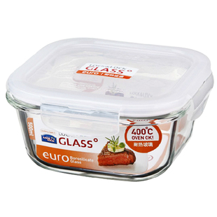 乐扣乐扣微波炉玻璃保鲜盒 lock便当盒饭盒方型LLG214 500ml