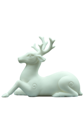一路有你鹿摆件新中式风创意陶瓷