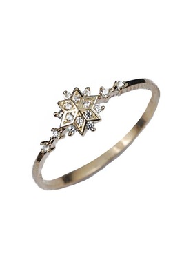 雪花指环日系风纯银镀14k小仙女