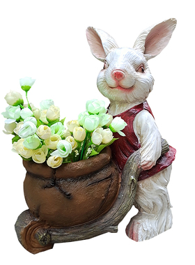 室外阳台田园风兔子植物盆栽摆件