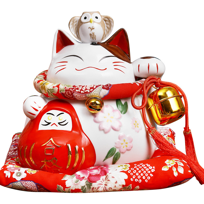 日本道乐堂祈愿达摩储蓄罐招财猫