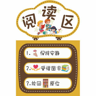 幼儿园区域规则墙贴 进区约定活动区牌布置 儿童区角名称标志分类