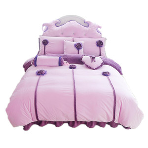 冬季四件套韩版加厚珊瑚绒法兰绒公主风1.5m/1.8米床裙式床上用品