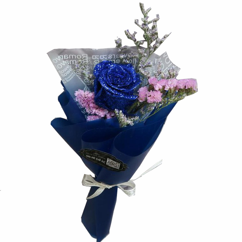 小花束蓝色妖姬mini干花勿忘干花