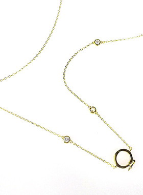 托帕石精油吊坠加厚电镀毛衣链