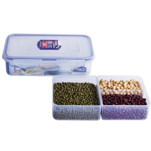 乐扣乐扣塑料保鲜盒3分隔微波炉饭盒800ML密封储物盒HPL816C