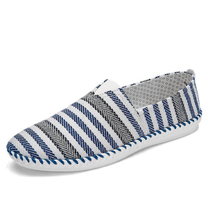 春夏季亚麻布鞋男韩版休闲一脚蹬懒人鞋夏天低帮透气不系带帆布鞋