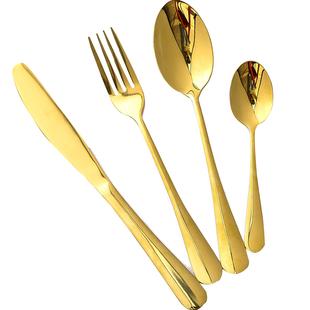 不锈钢牛排刀叉勺子叉子套装欧式西式家用西餐创意高端刀叉四件套