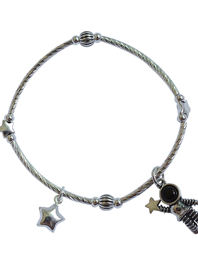 一十七原创设计追星可爱女银手镯