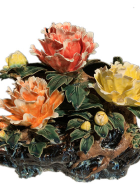 陶瓷客厅玄关电视柜花草乔迁摆件