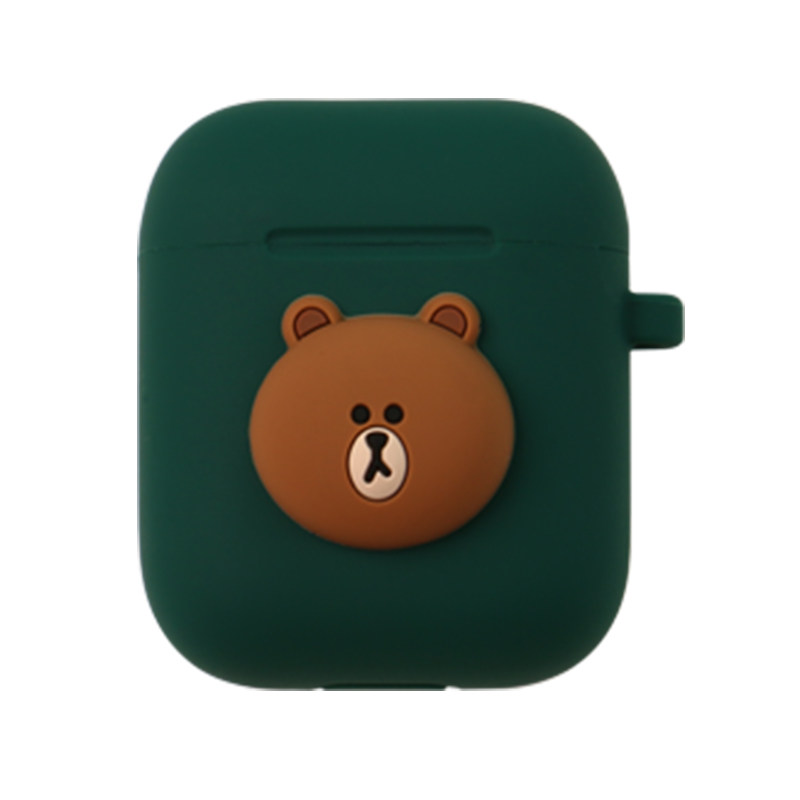 布朗熊airpods pro2卡通保护套壳适用于苹果无线蓝牙耳机保护液态硅胶全包软壳
