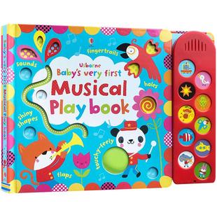 预售Usborne出品Baby's Very First Touchy-Feely Musical Playbook 纸板触摸翻翻发声书儿童启蒙英语童书读物英文原版进口绘本