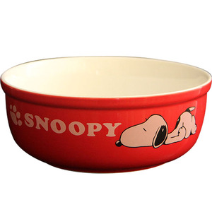 泡面碗Snoopy卡通儿童碗可爱史努比陶瓷碗红色黄色饭碗面碗保鲜碗