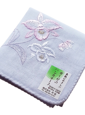 日本制造NIWAGAUZE46cm刺绣手帕