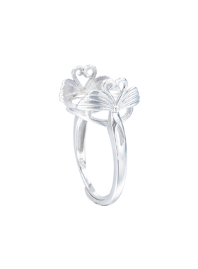 银戒指空托镶嵌蜜蜡S925珍珠天鹅