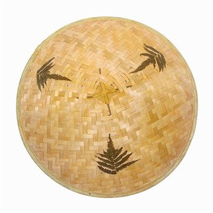 53CM超大竹编草帽大沿草帽农民斗笠 旅游防雨帽三叶竹子帽子