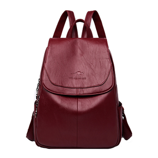 双肩包包2024新款潮流大容量妈妈包软皮时尚百搭女士旅行背包女包