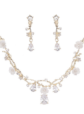 浅金色礼服舞台宴会派对项链耳环