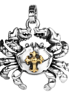 时尚风男士巨蟹座泰银项链吊坠