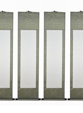 空白四尺对开立轴全绫生宣